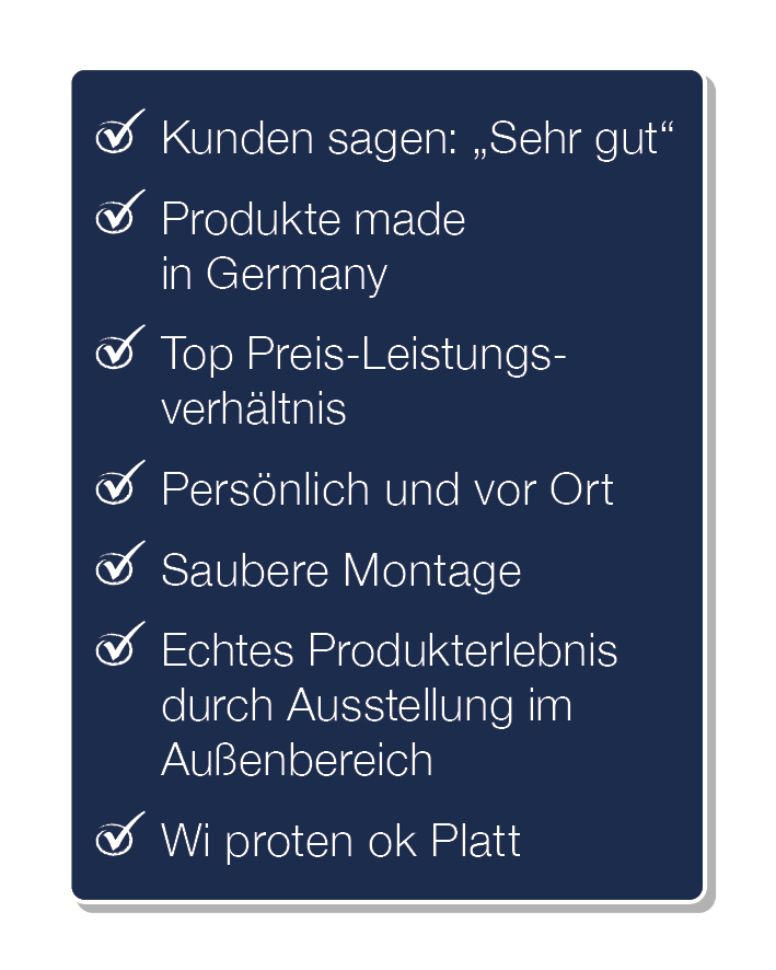 Liste mit guten Gründen für P&R